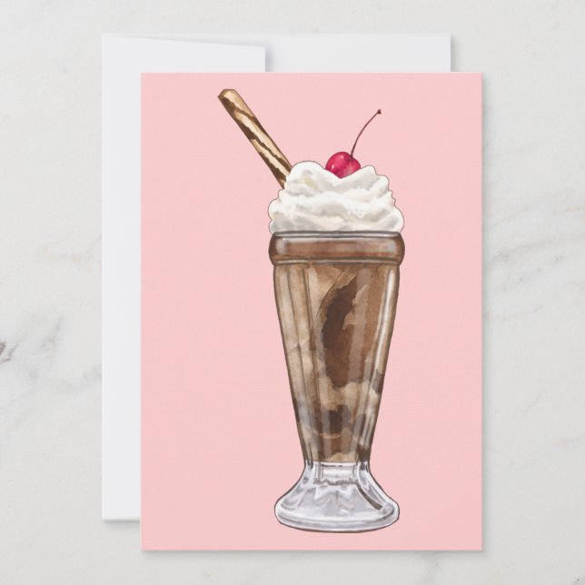 Chocolate Ice Cream Milkshake Inbjudningar (Framsida)