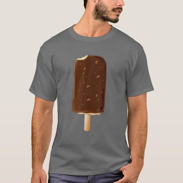 Chocolate Ice Cream Popsicle T Shirt (Framsida)