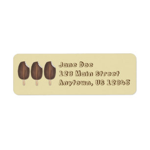 Chocolate Ice Cream Popsicles Return-adressetikett Returadress Etikett