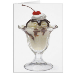 Chocolate Ice Cream Sundae Blank Card Hälsningskort