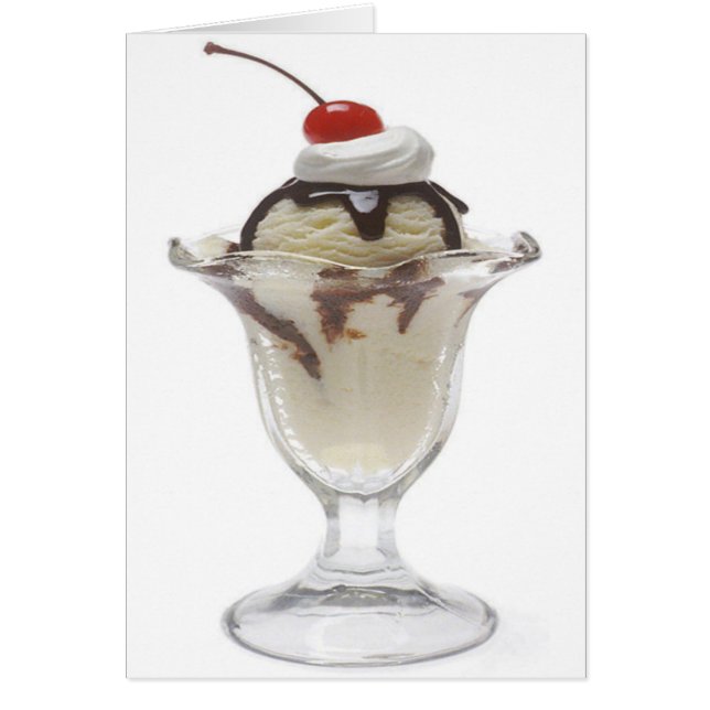Chocolate Ice Cream Sundae Blank Card Hälsningskort (Framsidan)
