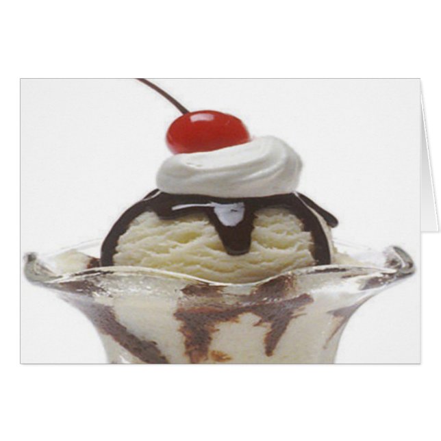 Chocolate Ice Cream Sundae Hälsningskort (Framsidan Horizontal)