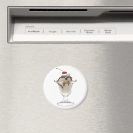 Chocolate Ice Cream Sundae Magnet