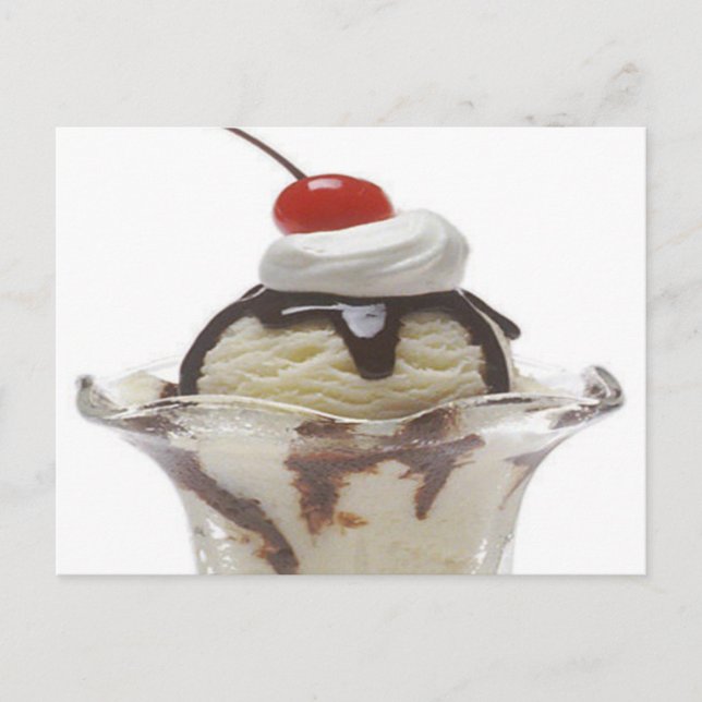 Chocolate Ice Cream Sundae Vykort (Framsida)