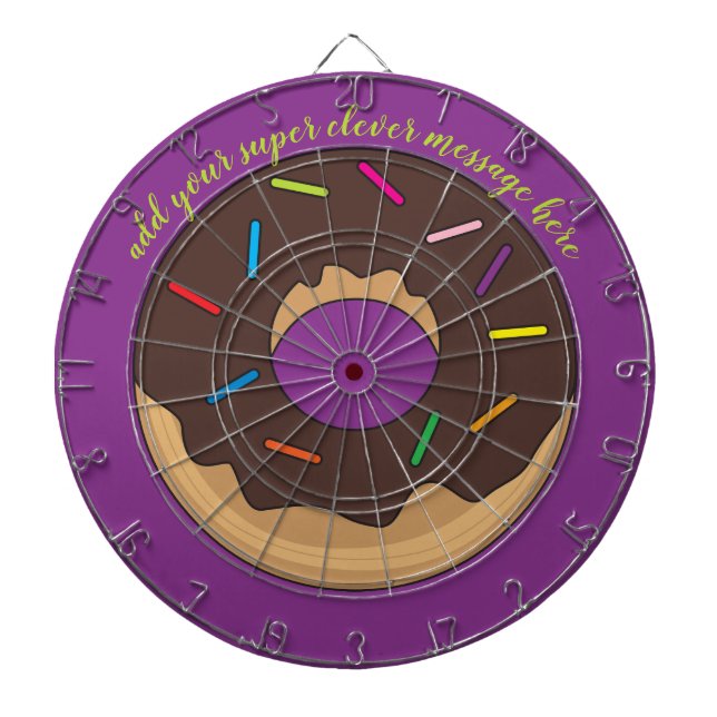 Chocolate Iced Donut med Sprinkles Darttavla (Framsidan)