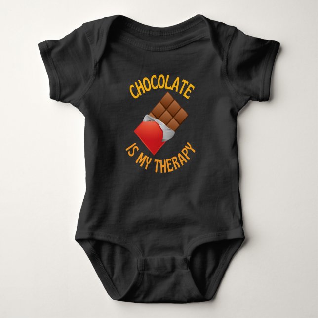 Chocolate Is My Therapy T Shirt (Framsida)