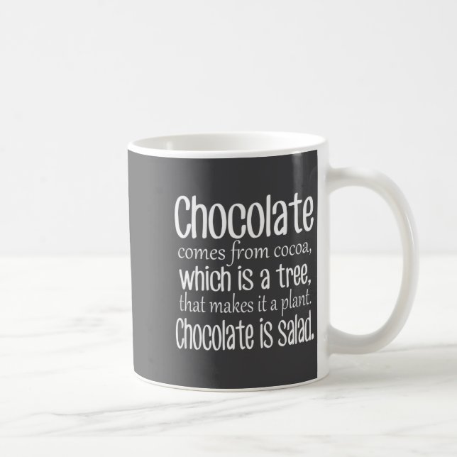 Chocolate Is Salad Funny Diet Quote  Kaffemugg (Höger)