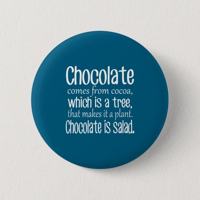 Chocolate Is Salad Funny Diet Quote  Knapp (Framsida)
