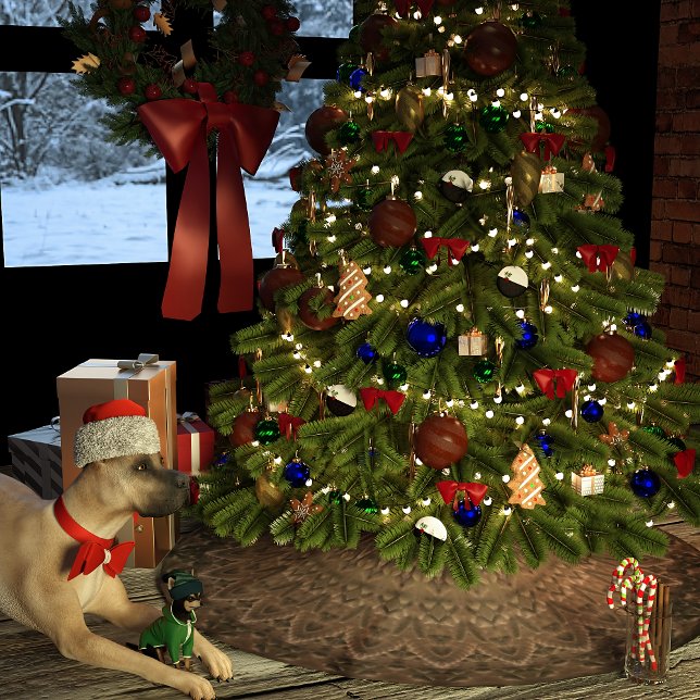 Chocolate-julkaka Julgransmatta Borstad Polyester (Skapare uppladdad)