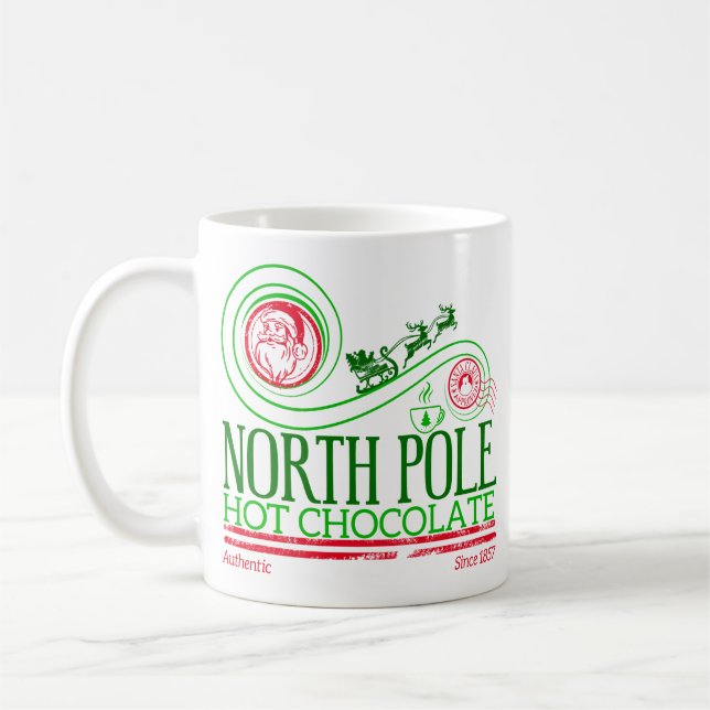 Chocolate jultomten North Pole Hett Chocolate Kaffemugg (Vänster)
