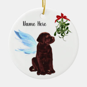 Chocolate Lab Angel - jul Ornament