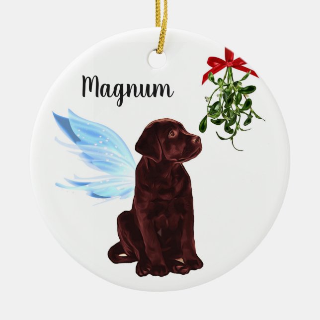 Chocolate Lab Angel - jul Ornament (Framsidan)