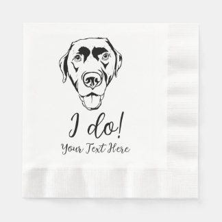 Chocolate Lab Bröllop Cocktail Napkins Pappersservett
