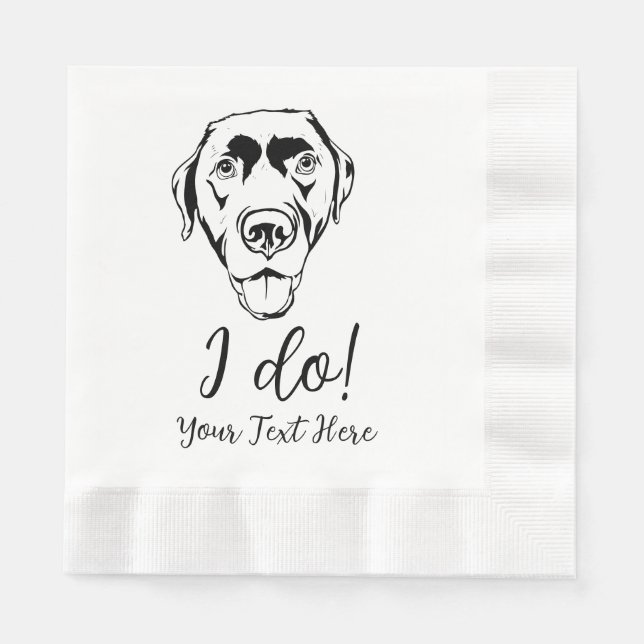 Chocolate Lab Bröllop Cocktail Napkins Pappersservett (Framsidan)