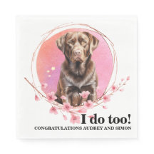 Chocolate Lab Bröllop Hund Photo Napkins