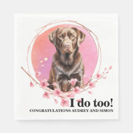 Chocolate Lab Bröllop Hund Photo Napkins Pappersservett