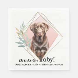 Chocolate Lab Bröllop Hund Photo Napkins Pappersservett