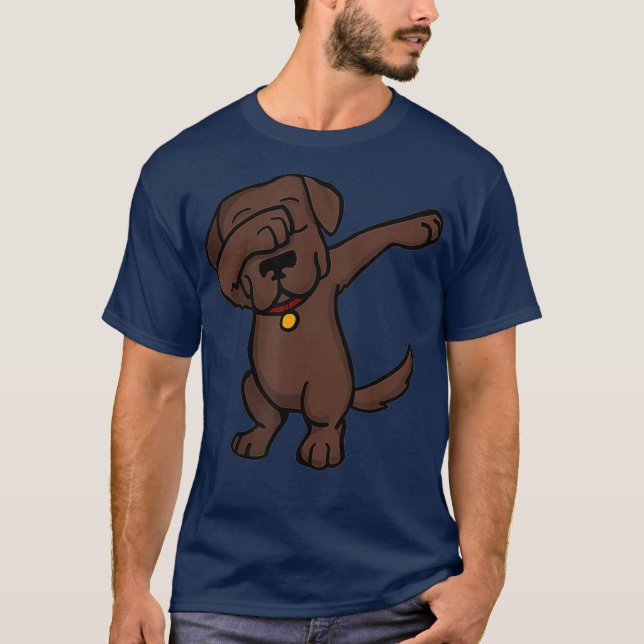 Chocolate Lab Dabbing   Funny Dog Dab T Shirt (Framsida)