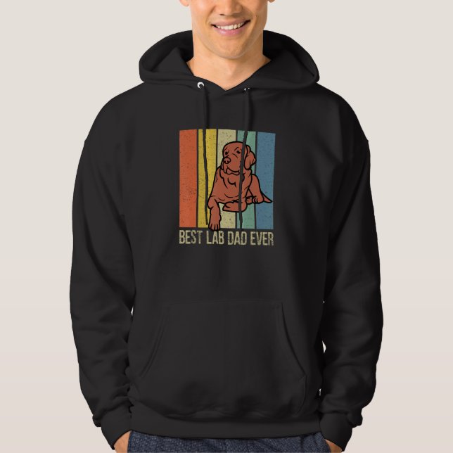Chocolate Lab Dad Labrador Retriever Retro Matchin Hoodie (Framsida)