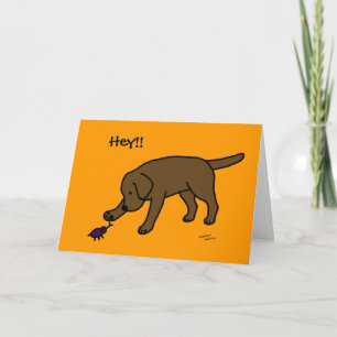 Chocolate Lab Friendly Tecknad Labrador Kort