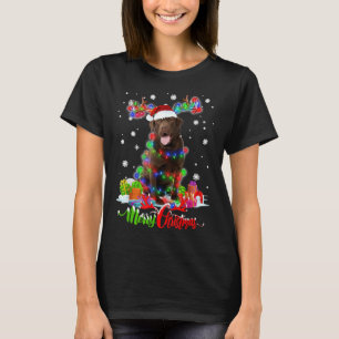 Chocolate Lab God jul Party-familjen T Shirt
