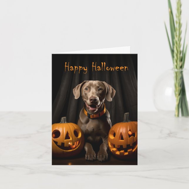 Chocolate Lab Halloween Kort (Framsida)