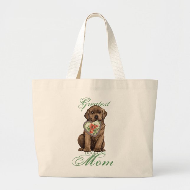 Chocolate Lab Heart Mamma Jumbo Tygkasse (Framsidan)