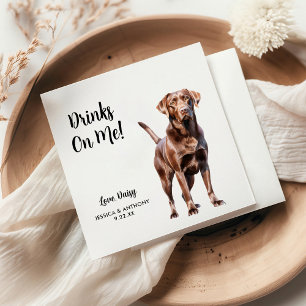 Chocolate Lab Hund Bröllop Pappersservett