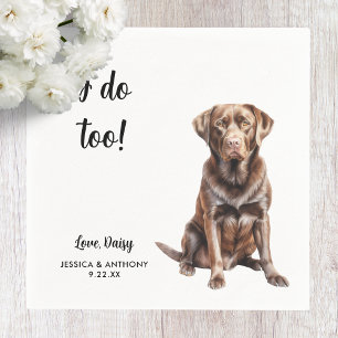 Chocolate Lab Hund Bröllop Pappersservett