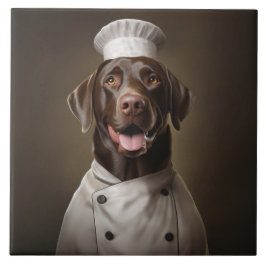Chocolate Lab Hund Chef Kakelplatta