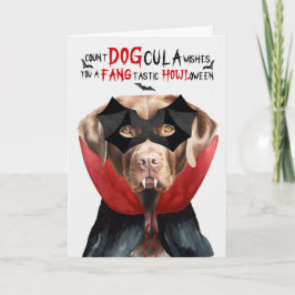 Chocolate Lab Hund Funny Count DOGcula Halloween Helgkort