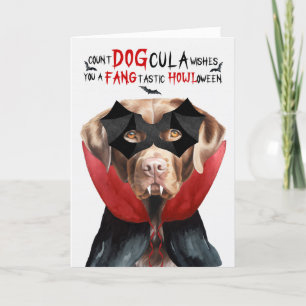 Chocolate Lab Hund Funny Count DOGcula Halloween Helgkort