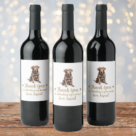 Chocolate Lab Hund I Do Bröllop Vin-etikett Vinflaska Etikett