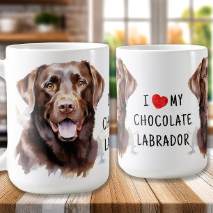Chocolate Lab - I Kärlek My Chocolate Labrador Kaffemugg