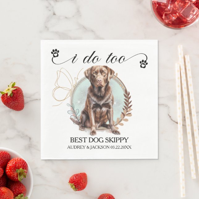 Chocolate Lab jag gör också bröllop Pappersservett (Insitu)