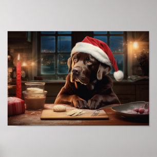Chocolate Lab jul Cookies Festive Helgdag Poster