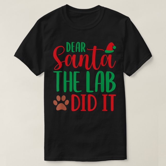 Chocolate Lab-julen Hej Santa Labrador Retrie T Shirt (Design framsida)