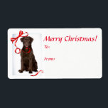 Chocolate Lab-julklapp Fraktsedel<br><div class="desc">De här berömvärda chokladdegen Labrador Retriever-julklämparna är en matchande perfekt för vårt Chocolate Lab Gift Wrap.</div>