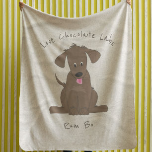 Chocolate Lab Kärlek ・ Anpassningsbar Fleecefilt