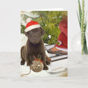 Chocolate Lab Kärlek julkort Helgkort