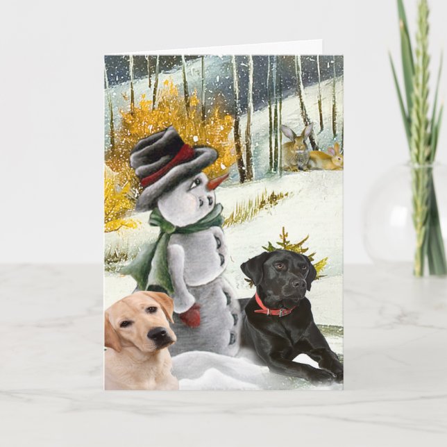Chocolate Lab Kärlek julkort Helgkort (Framsida)