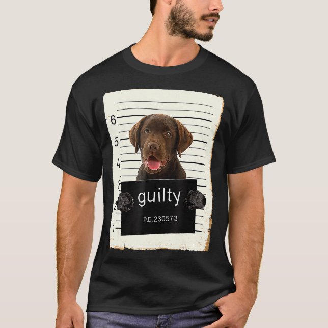 Chocolate lab Labrador Dog Mug Shot Bad Dog With T Shirt (Framsida)
