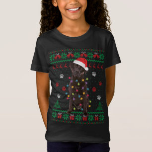 Chocolate Lab Labrador jul Ljus Hund ugly S T Shirt