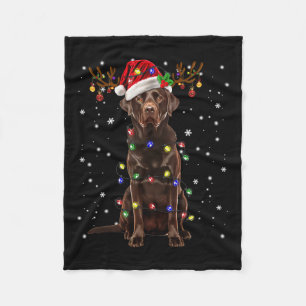 Chocolate Lab Labrador Julgran Light Pajama Fleecefilt