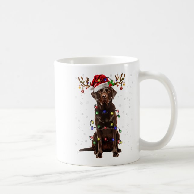 Chocolate Lab Labrador Julgran Light Pajama Kaffemugg (Höger)