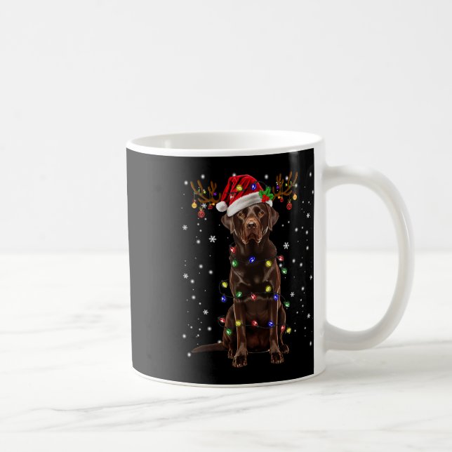 Chocolate Lab Labrador Julgran Light Pajama Kaffemugg (Höger)