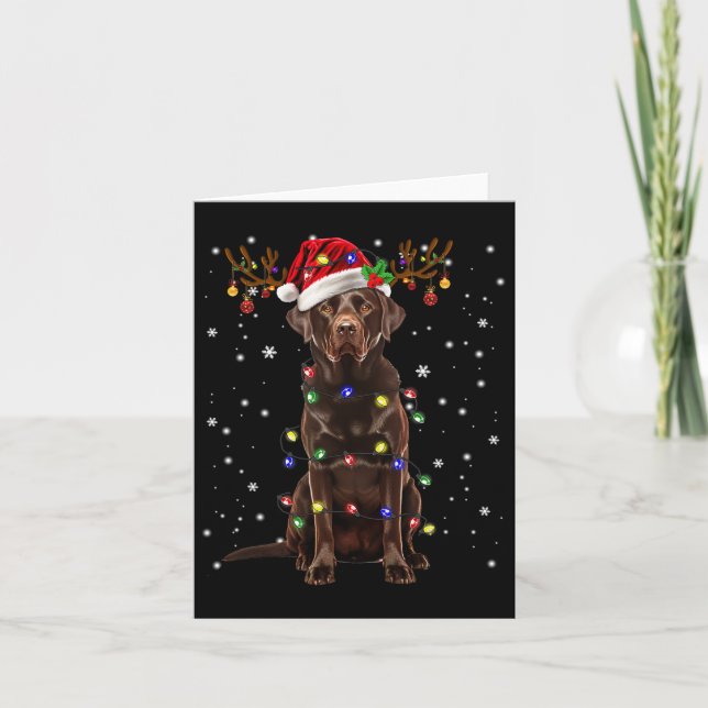 Chocolate Lab Labrador Julgran Light Pajama Kort (Framsida)