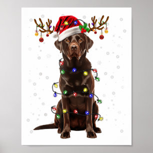 Chocolate Lab Labrador Julgran Light Pajama Poster