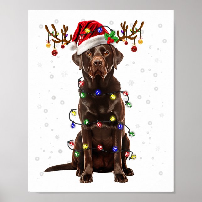Chocolate Lab Labrador Julgran Light Pajama Poster (Framsidan)