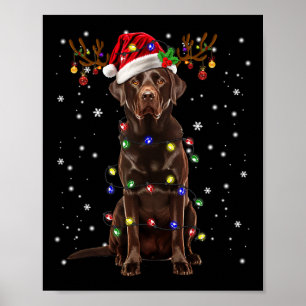 Chocolate Lab Labrador Julgran Light Pajama Poster